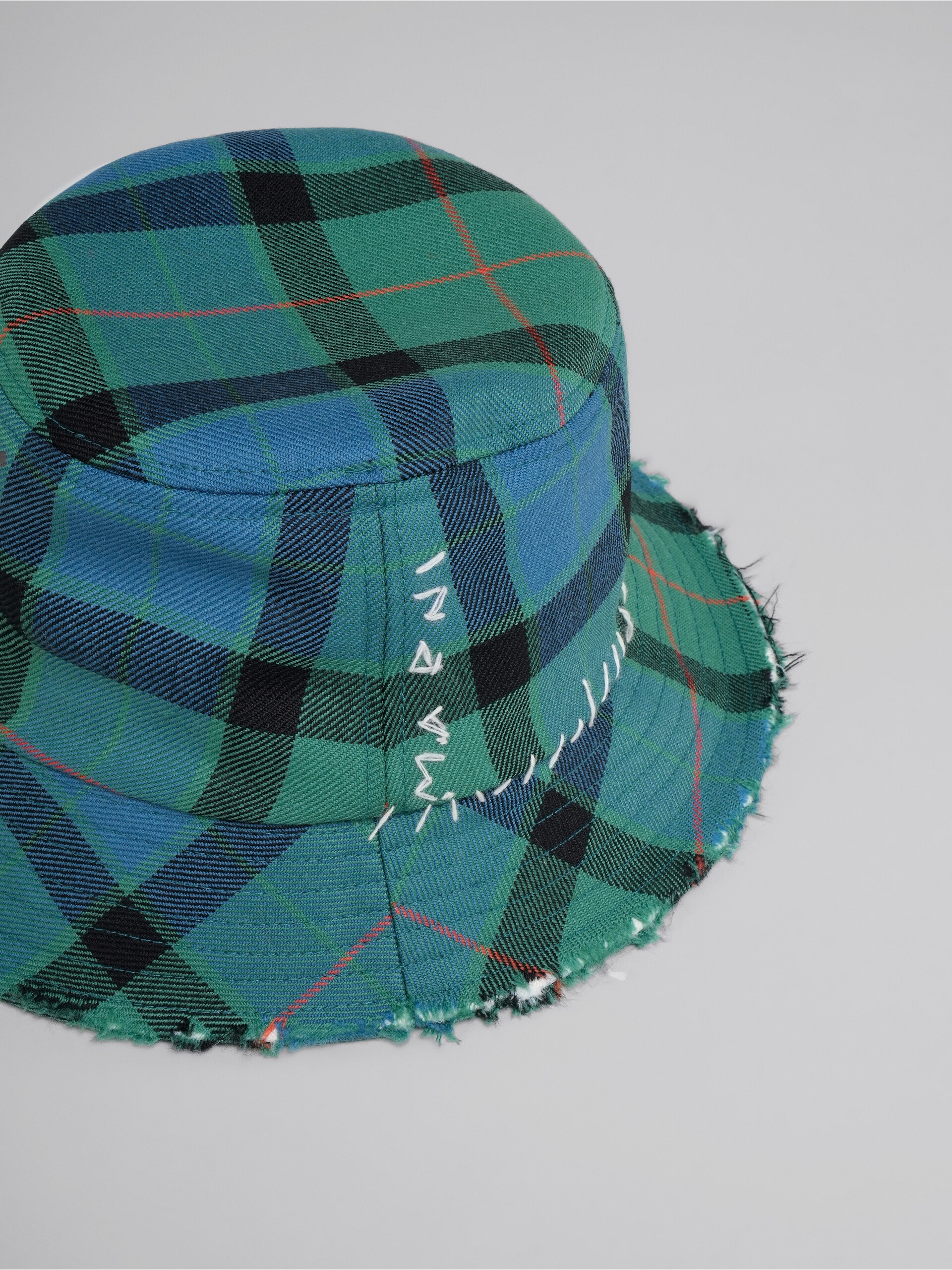MULTICOLOR TARTAN WOOL BUCKET HAT - 4