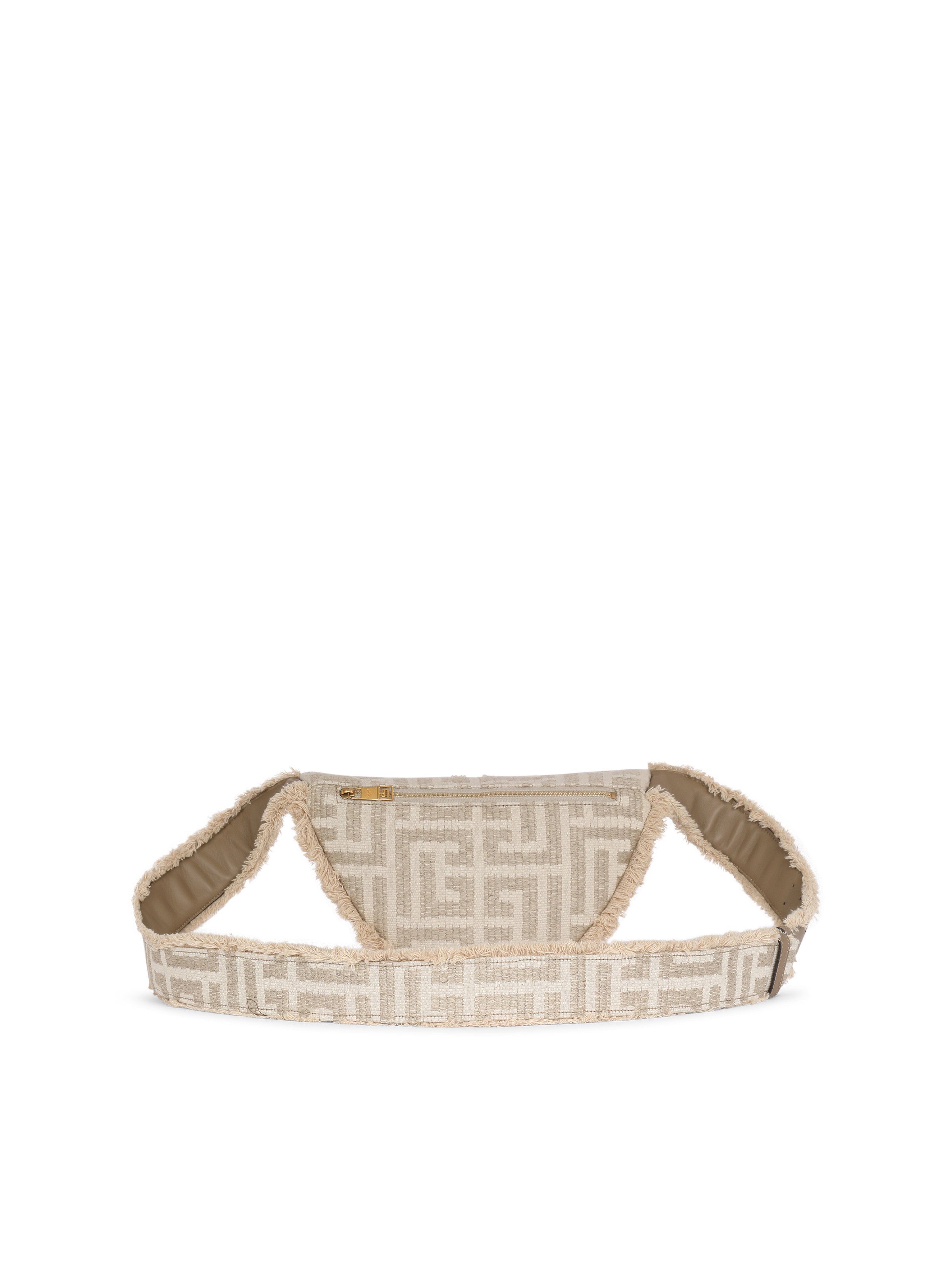 Monogrammed cotton raffia belt bag - 4