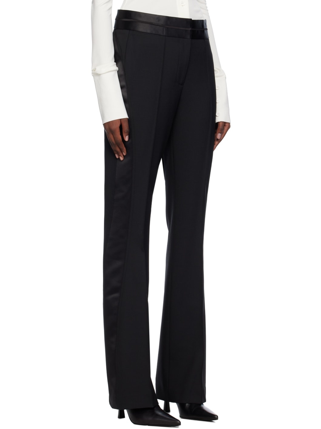 Black Seamed Bootcut Trousers - 2