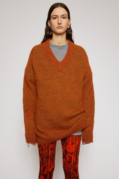 Acne Studios Oversized v-neck sweater pumpkin orange outlook