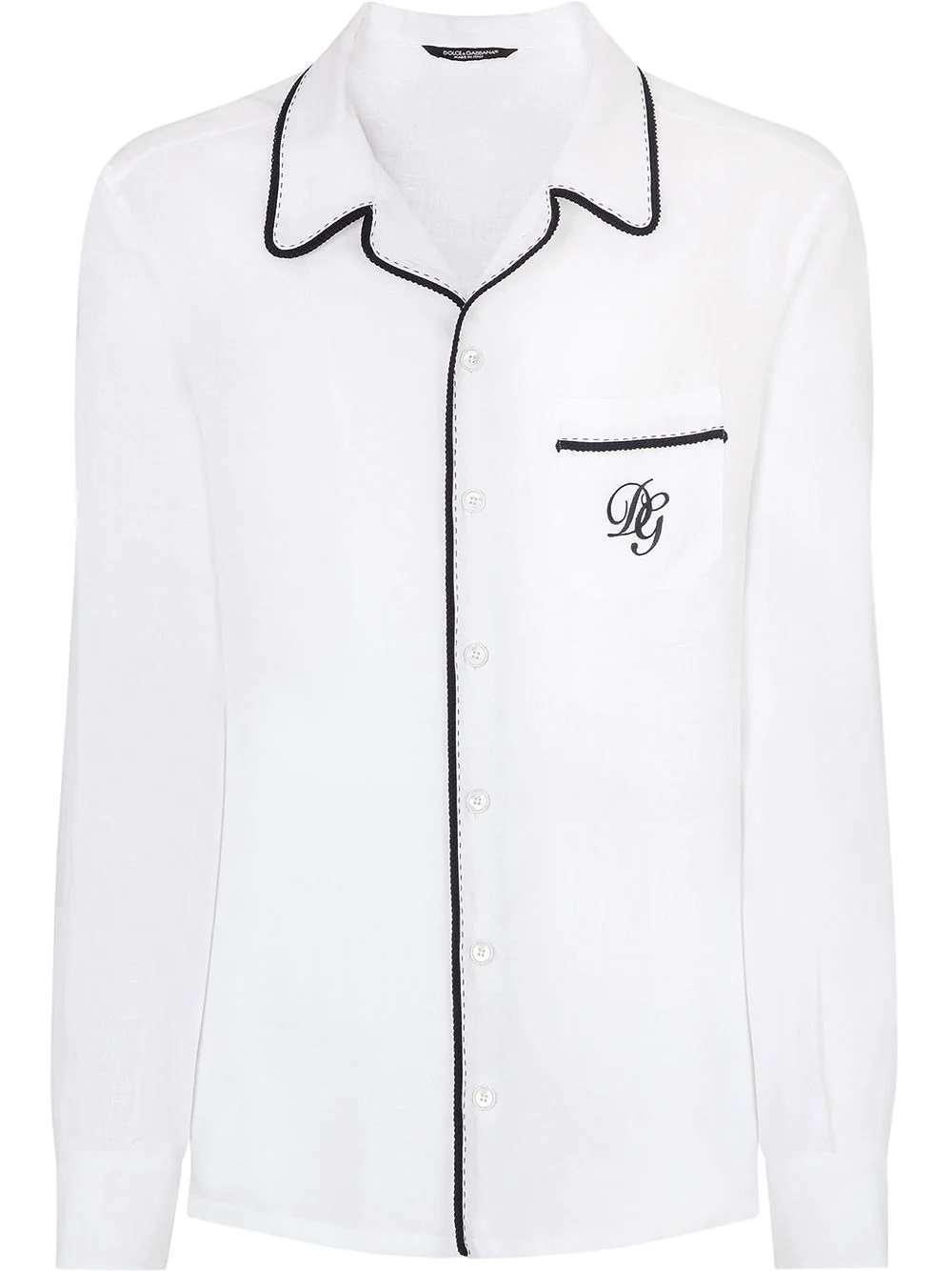 contrast trim DG-embroidery shirt - 1