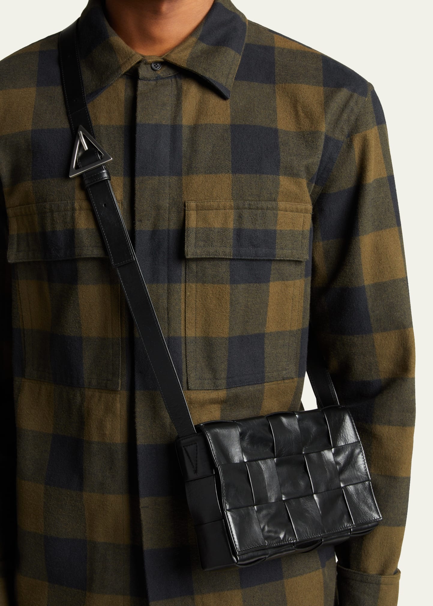 Men's Leather Cassette Crossbody Bag - 2