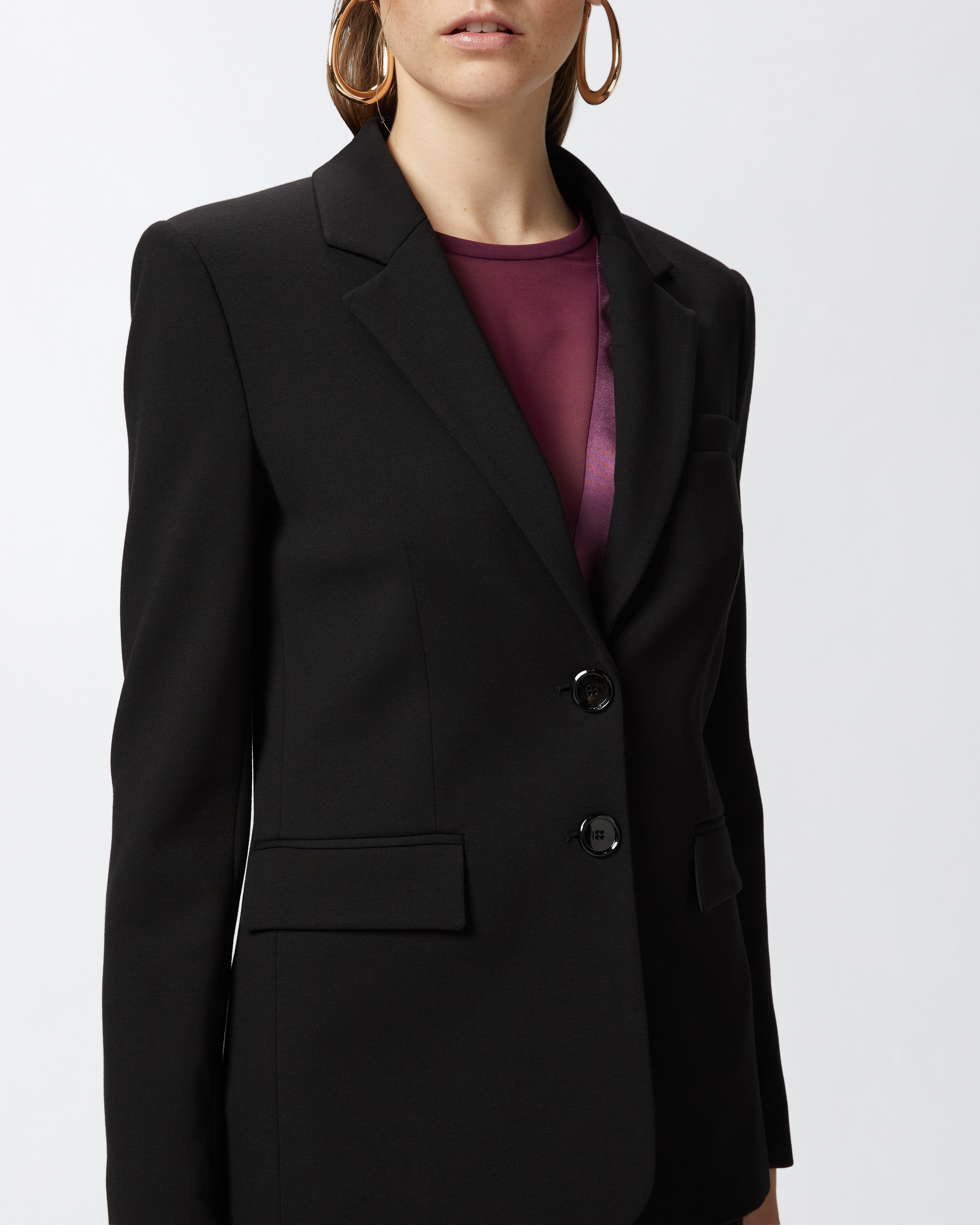 SINGLE-BREASTED BLAZER WITH STRUCTURED SHOULDERS - 5