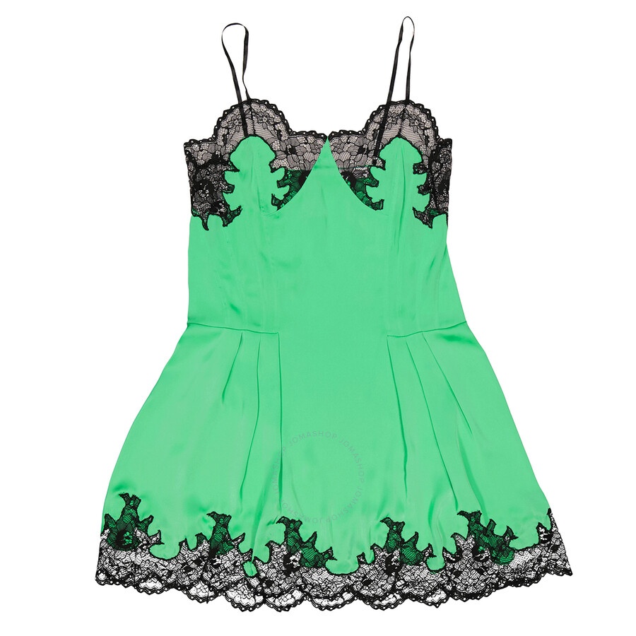 Rabanne Satin Lace Trimmed Sleeveless Mini Dress - 5