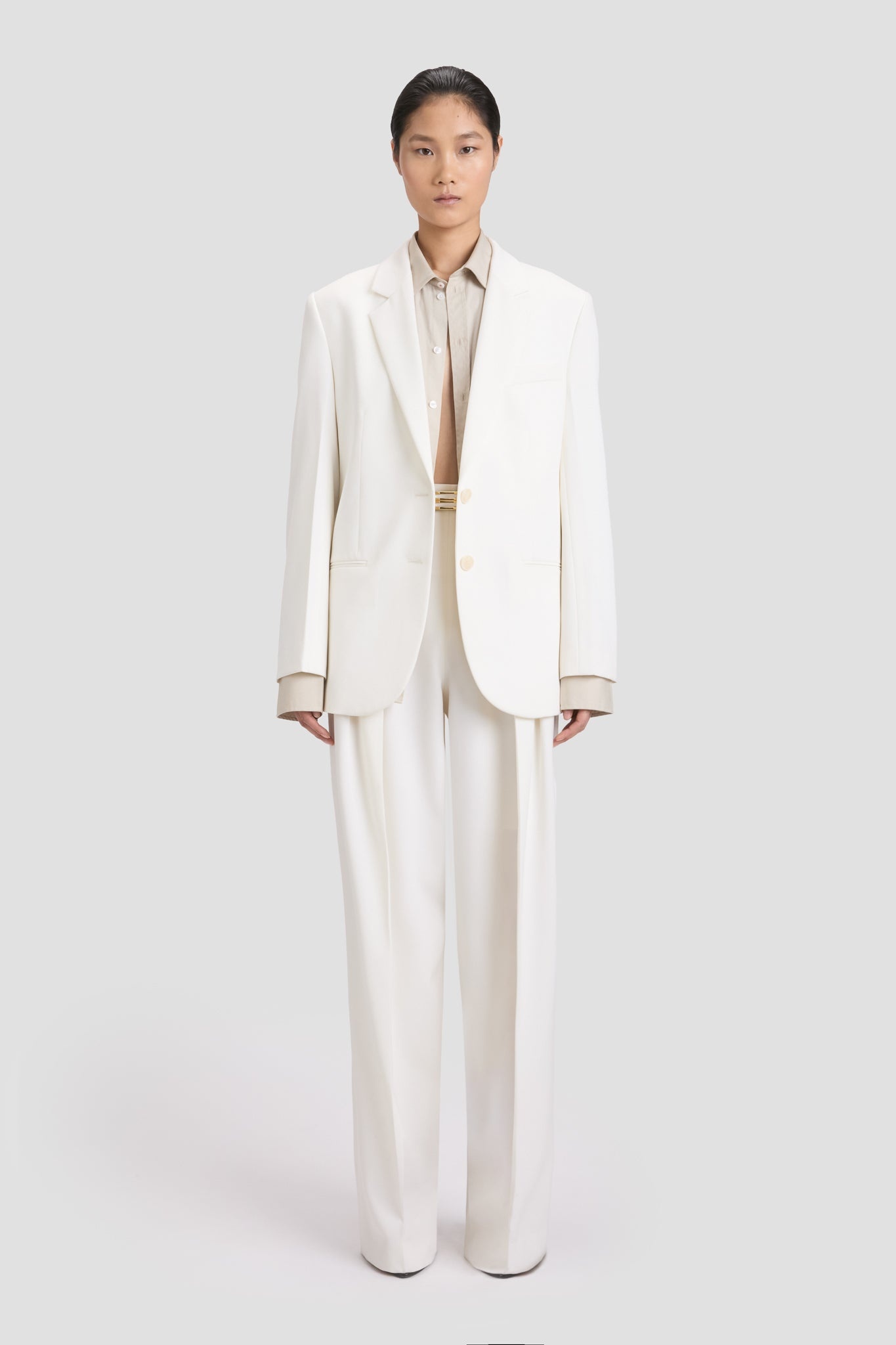 Classic Tailored Jacket In Ivory - 2