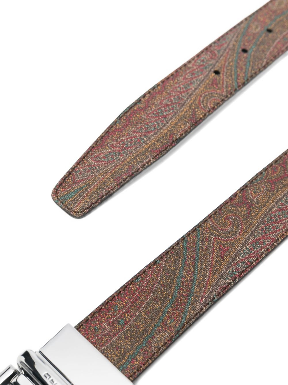 paisley-print leather belt - 2