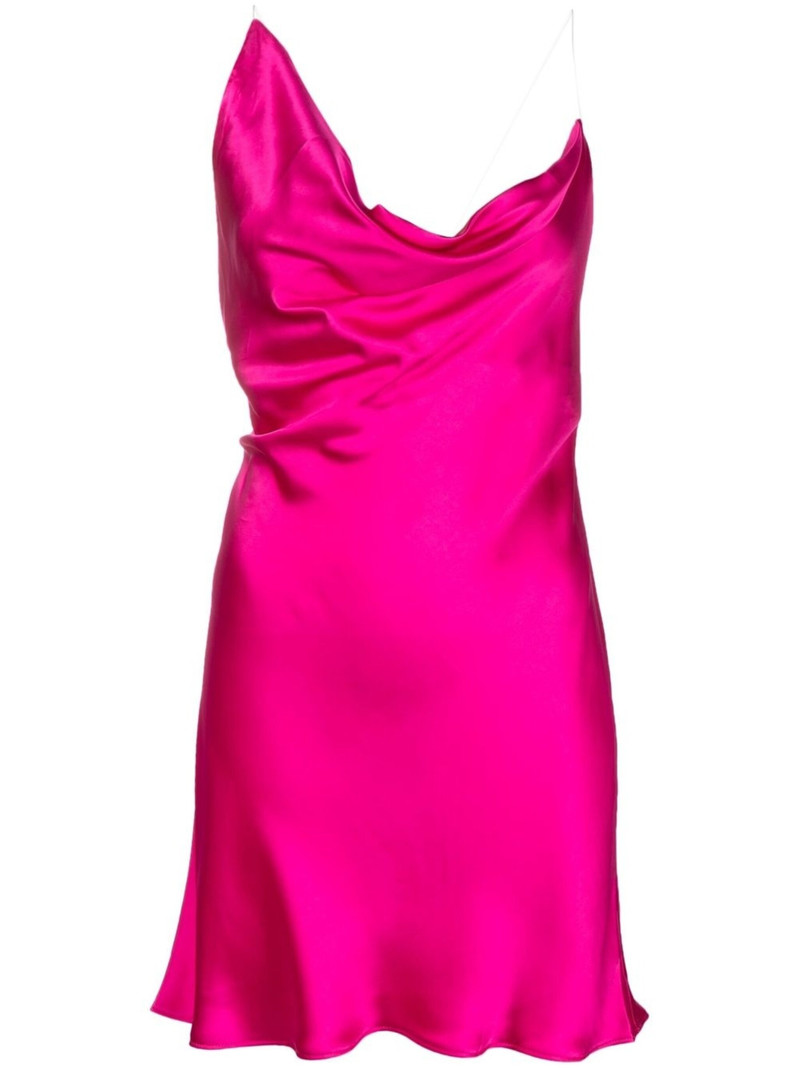 draped silk minidress - 1