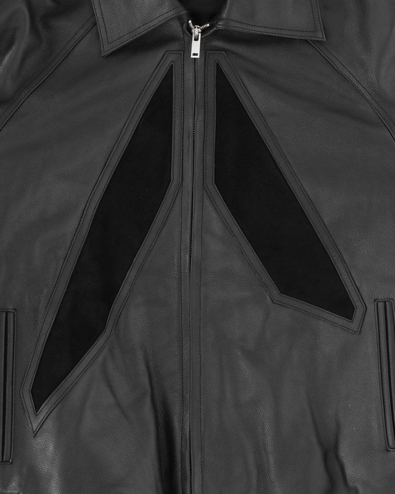 INTARSIA APPLIQUE LOGO LEATHER BOMBER 6