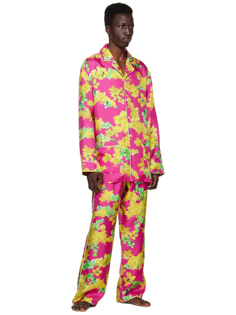 VERSACE Pink Floral Pyjama Shirt outlook