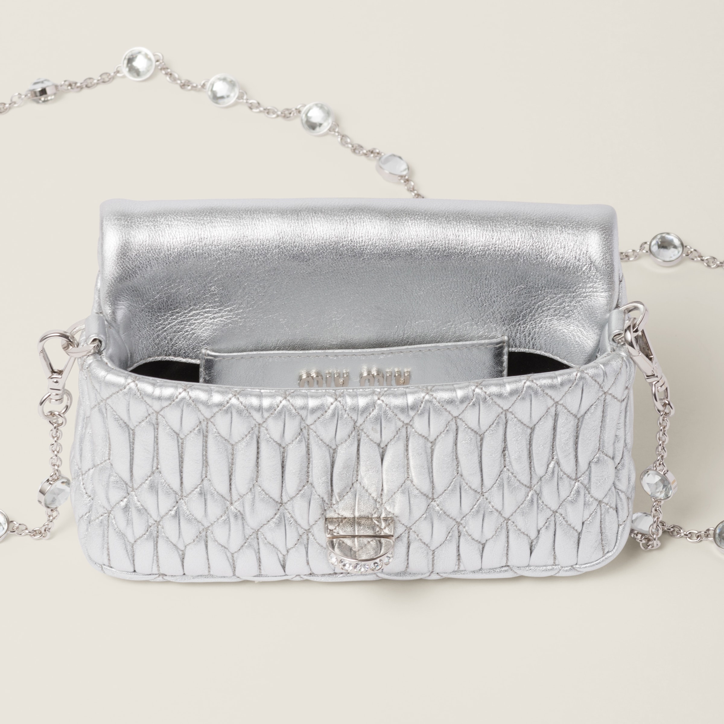 バッグ・カバンその他 Miu Crystal nappa leather and crystal mini-bag Miu Miu Miu Crystal nappa leather and crystal mini-bag