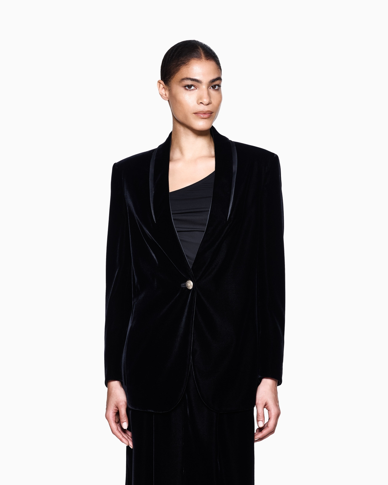 SINGLE-BREASTED JACKET IN VELVET - 4
