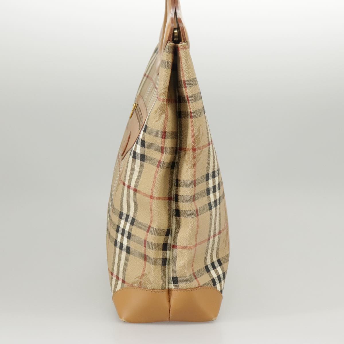 Burberry Nova Check Shoulder Bag Pvc Leather Beige Gold - 4