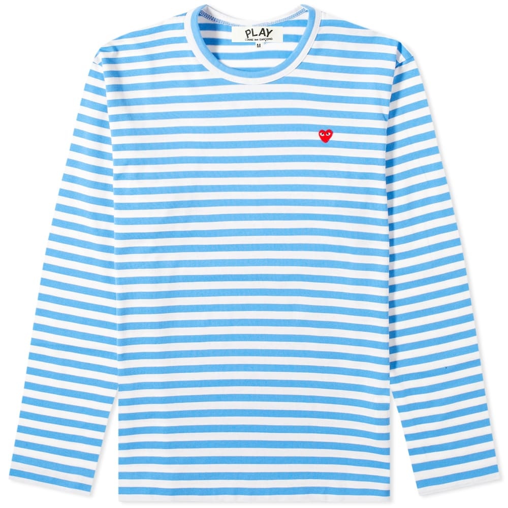 Comme des Garcons Play Little Red Heart Long Sleeve Stripe Tee - 1