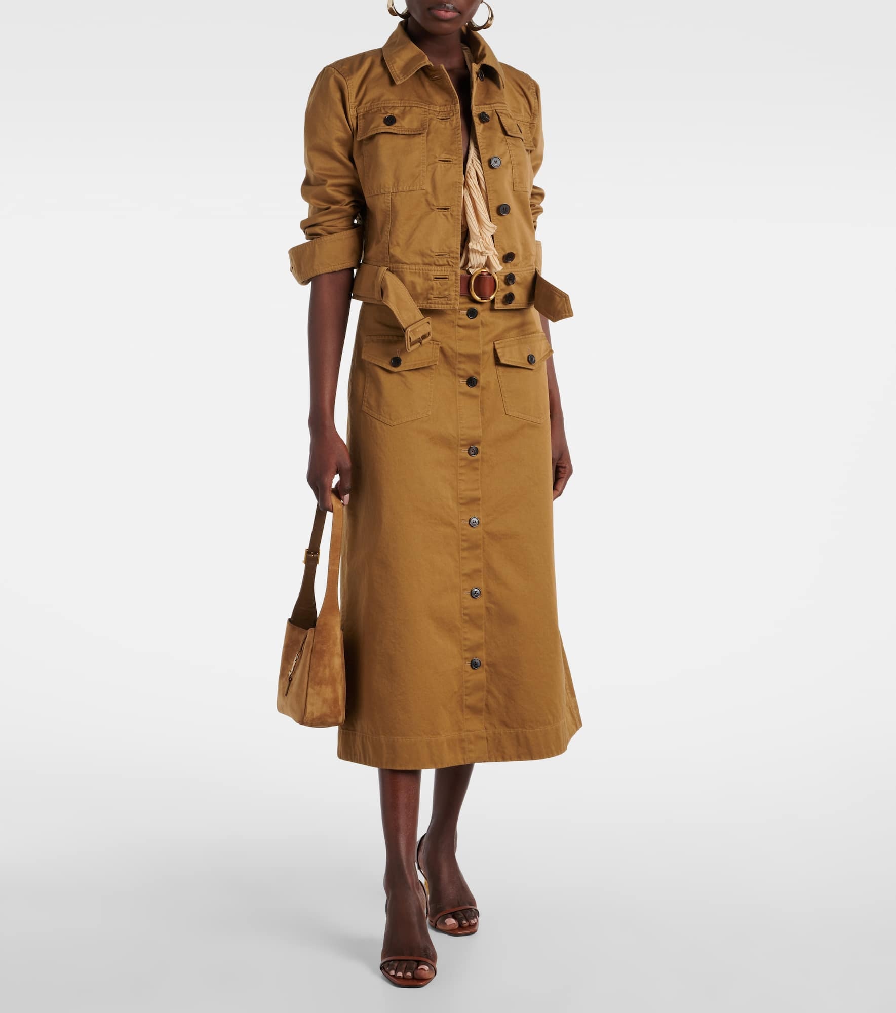 Cotton serge midi skirt - 2