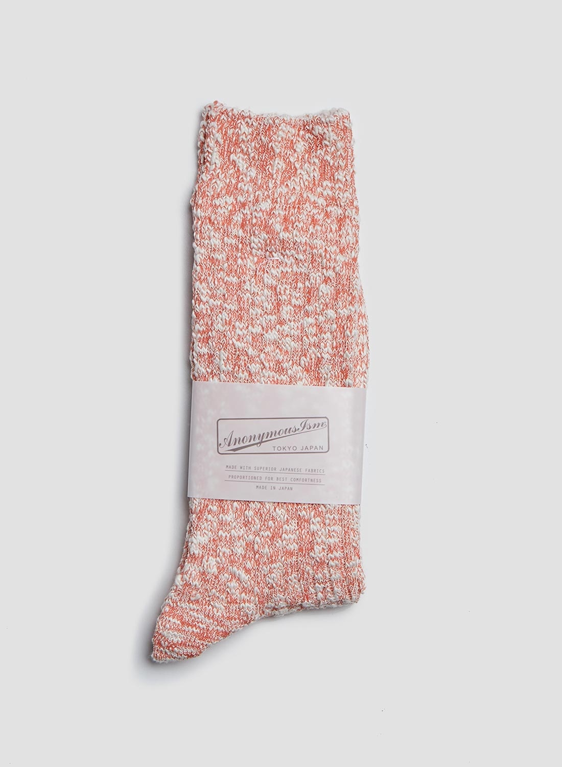 Anonymous Ism Lightweight Slub Crew Sock in Orange - 1