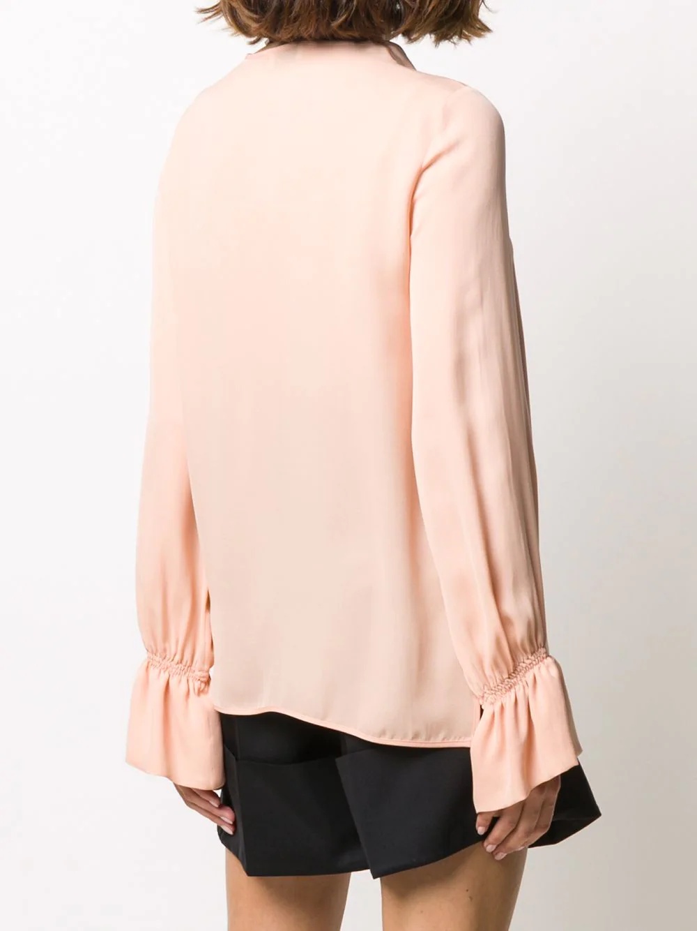 front slit silk blouse - 4