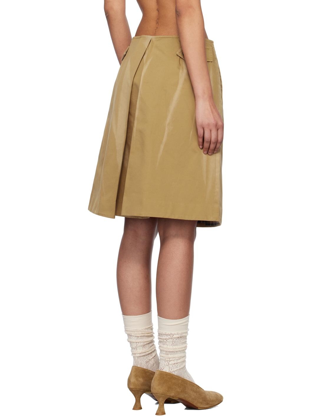 Beige Twill Midi Skirt - 3