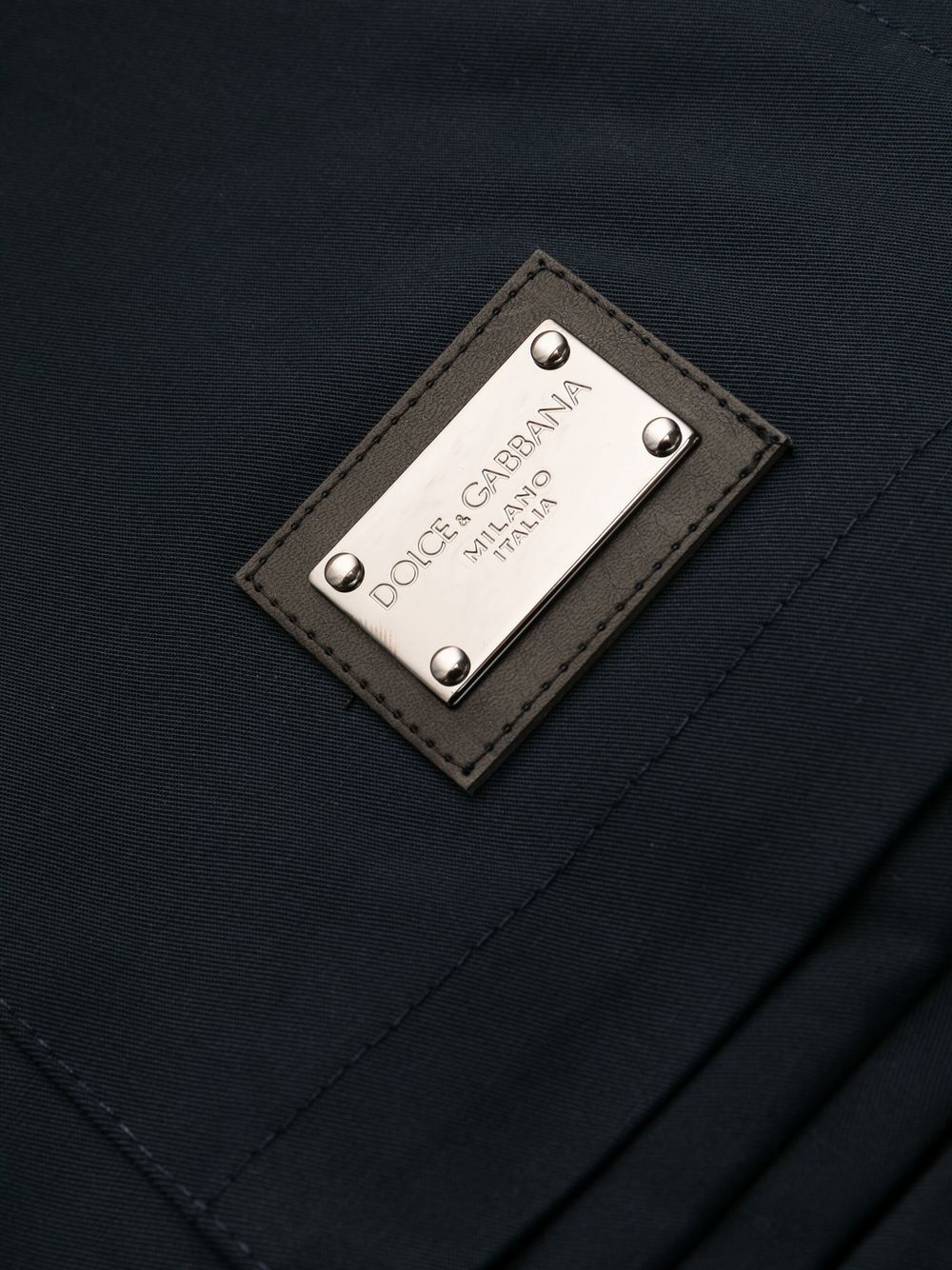 logo-plaque stretch cotton trousers - 6