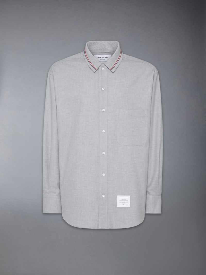 Stripe Cotton Flannel Oversized Shirt 7