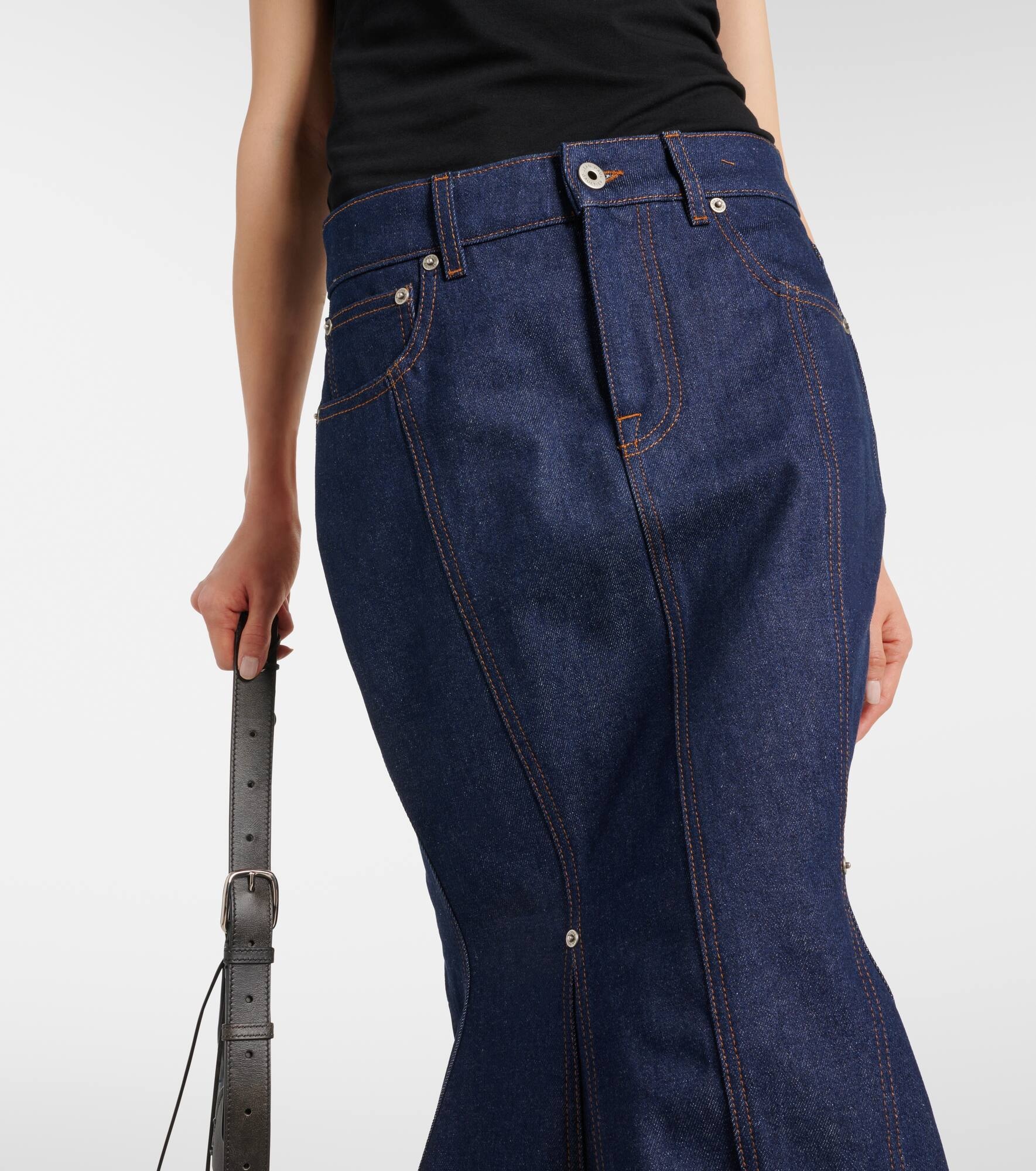 High-rise cotton maxi skirt - 4
