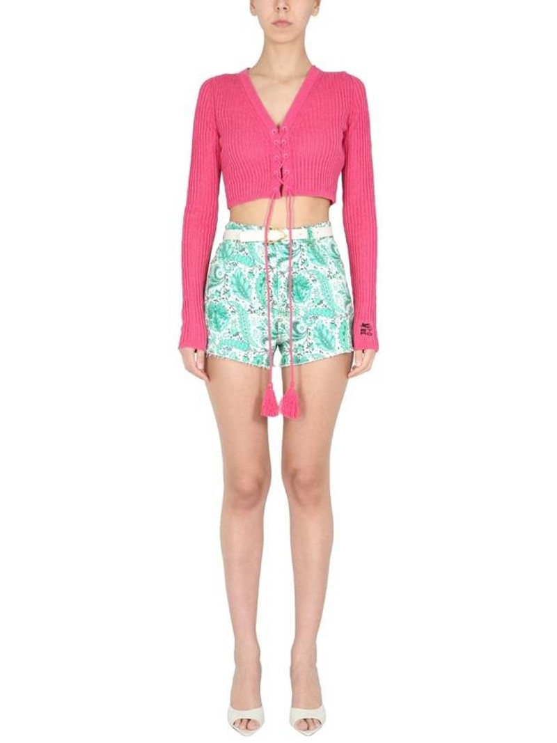 Etro strap knit top pink outlook