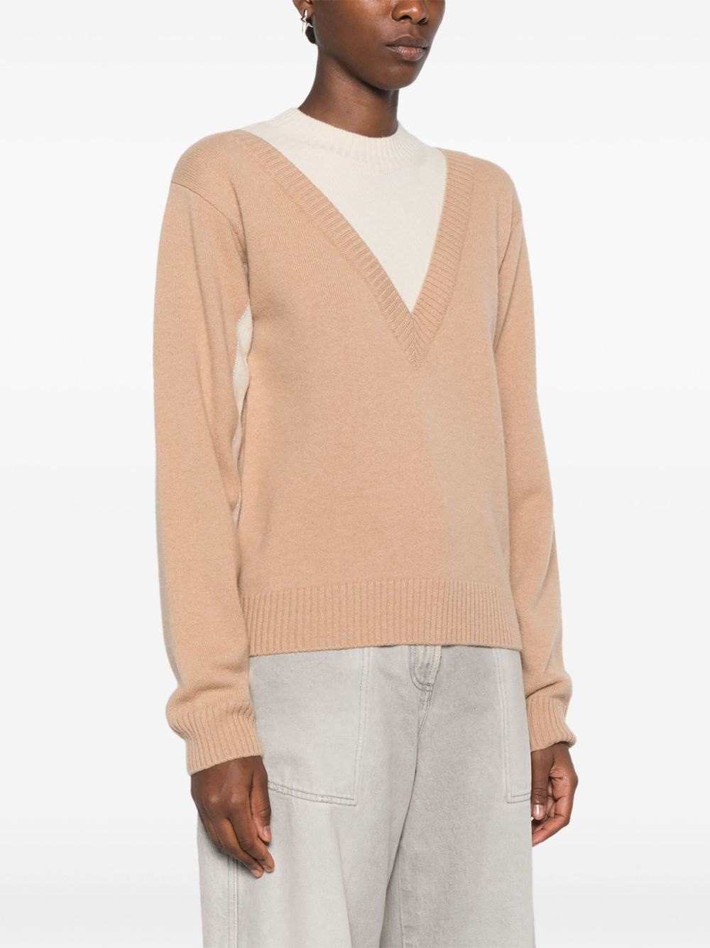 two-tone layered jumper - 3