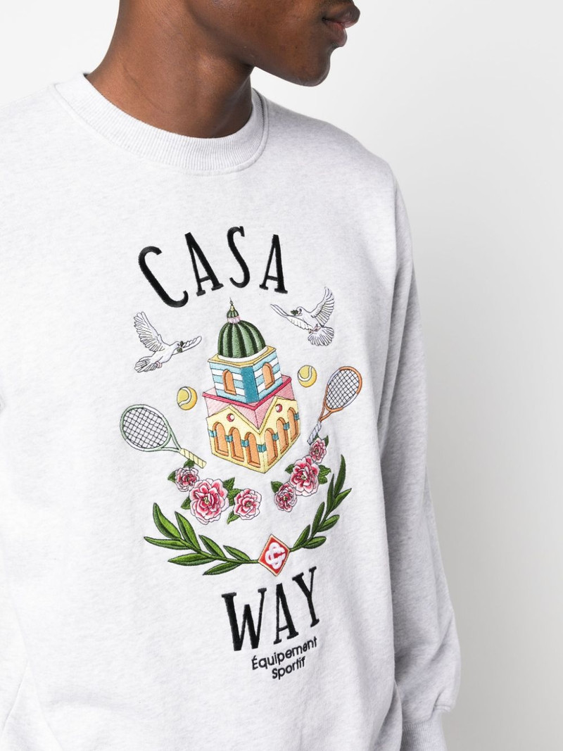Casa Way-embroidered cotton sweatshirt 5