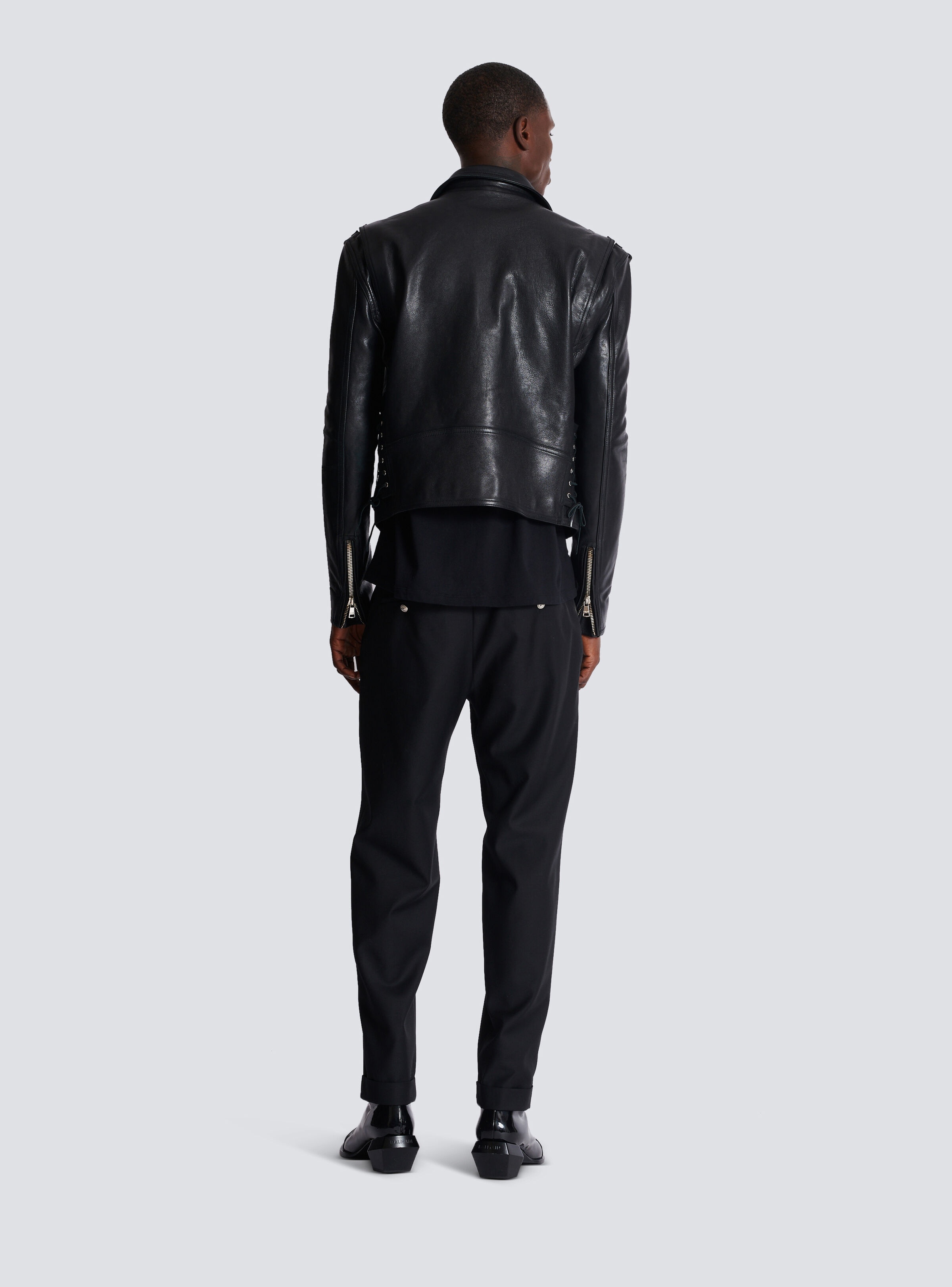 Calfskin biker jacket - 4