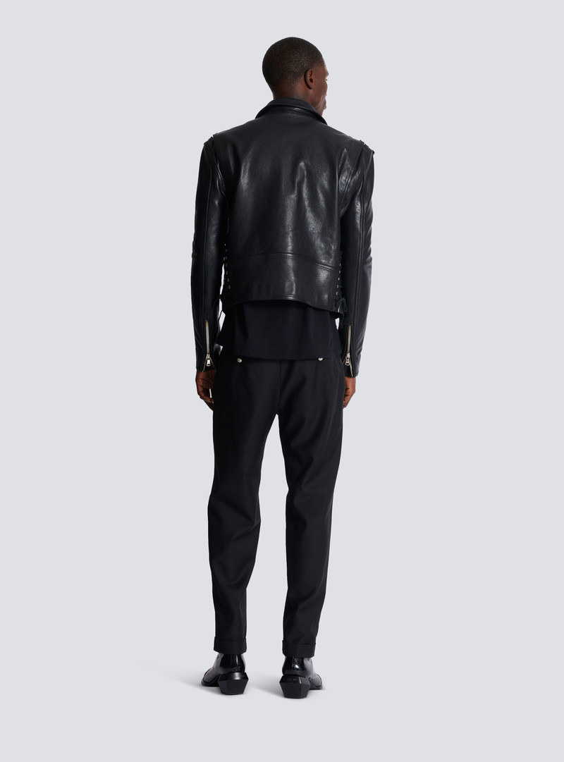 Calfskin biker jacket 4