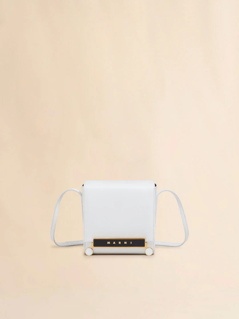 WHITE LEATHER VHS SMALL CUBO BAG - 1
