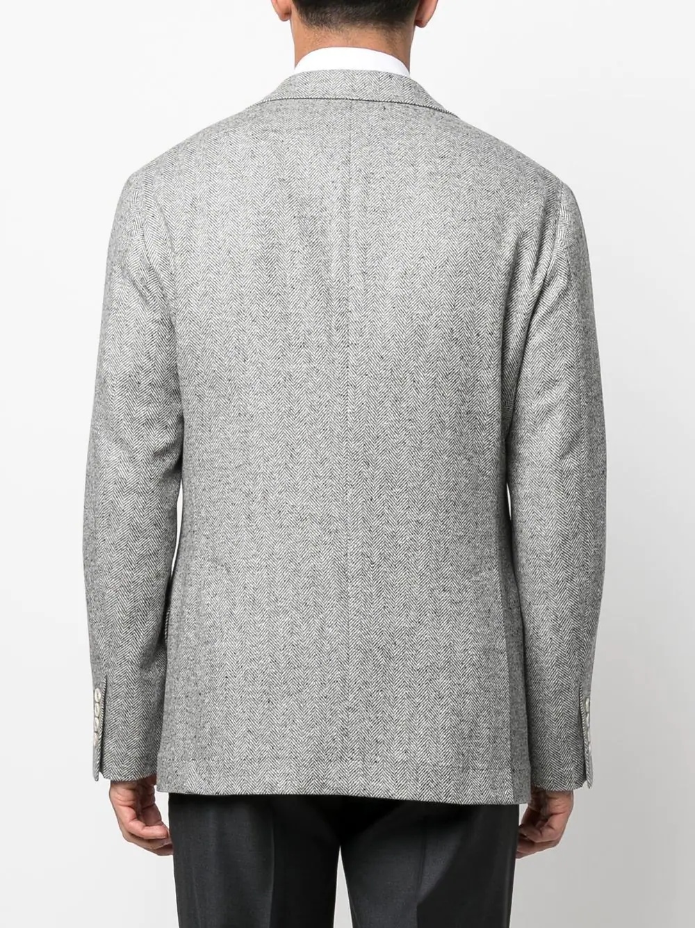 single-breasted wool-cashmere blazer - 4