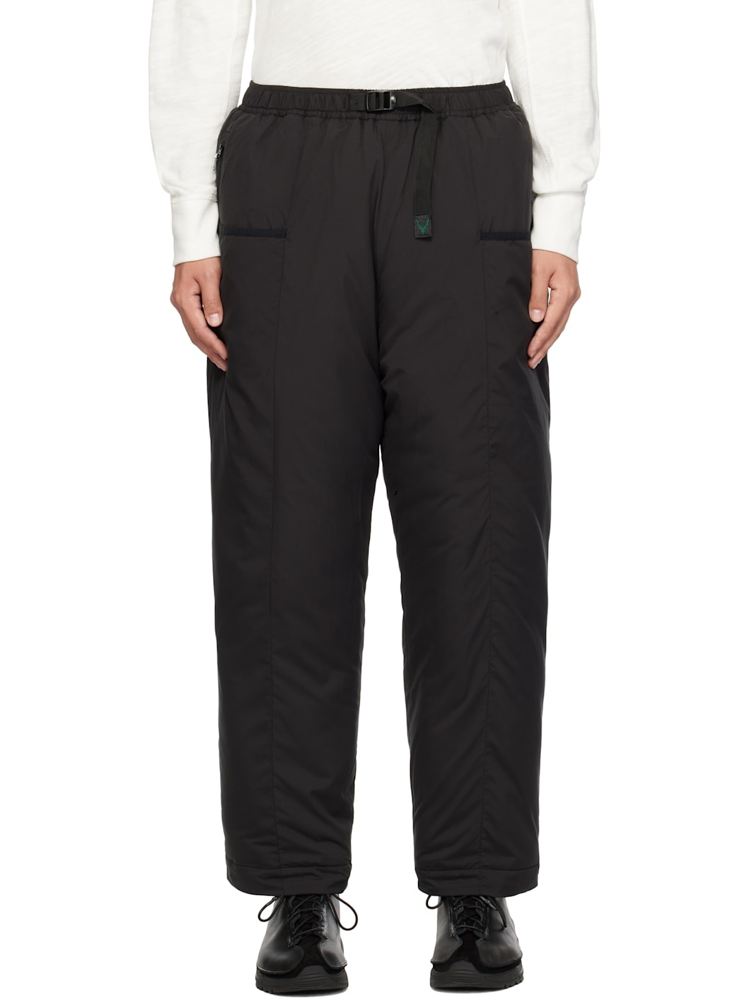Black Insulator Belted Trousers - 1