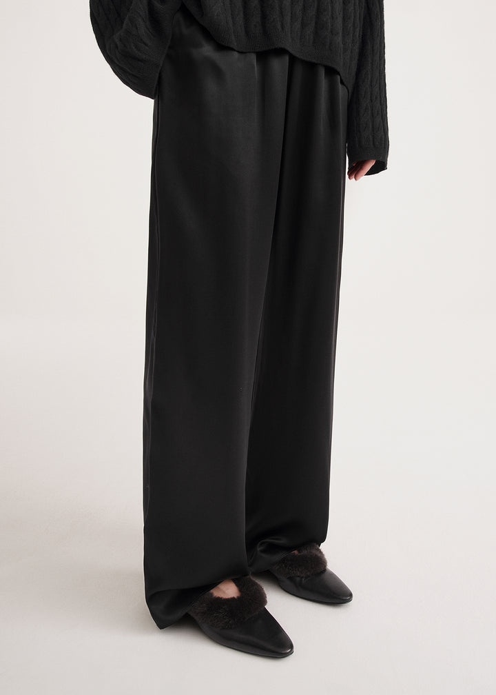 Silk pj bottoms black - 4