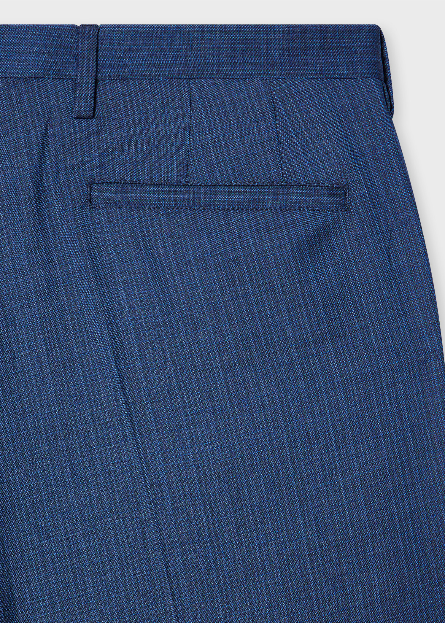 Navy Blue Check Wool Suit - 6
