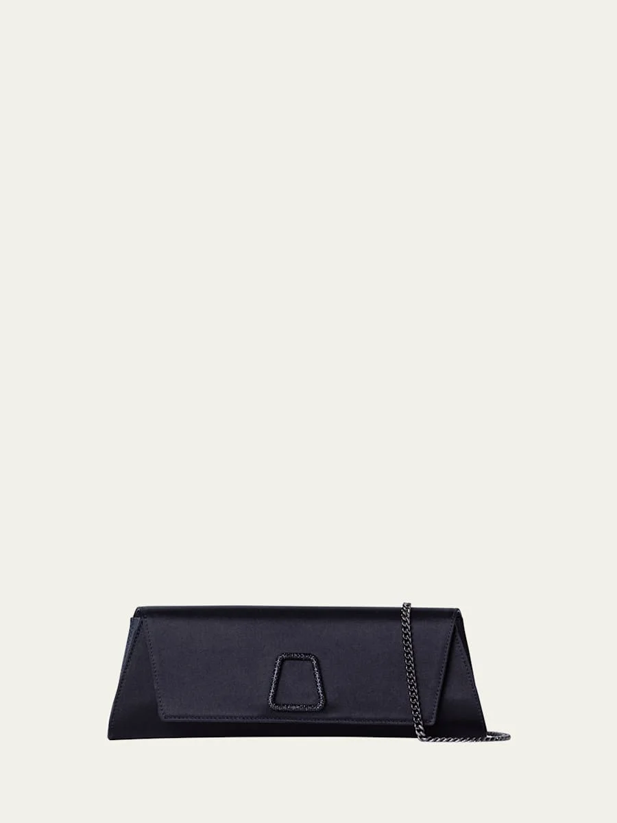 Anouk Satin Clutch Bag with Chain Strap - 1