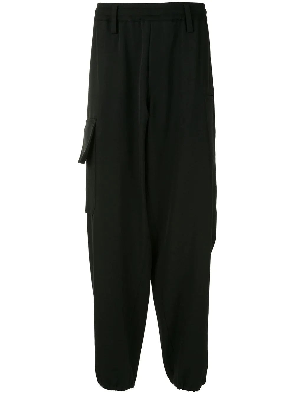 drop-crotch wool trousers - 1