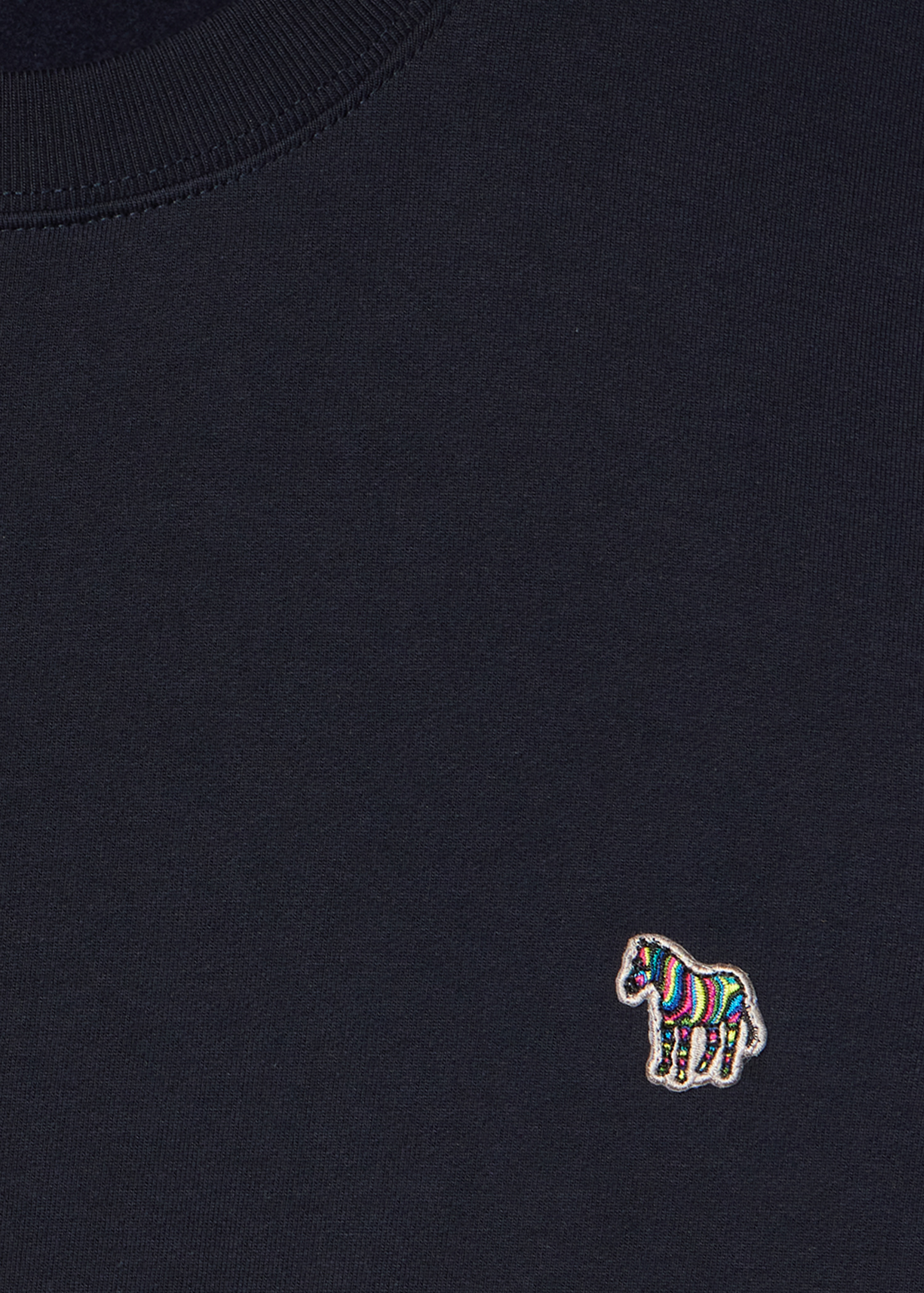 Navy Blue Zebra Logo Cotton Sweatshirt - 2