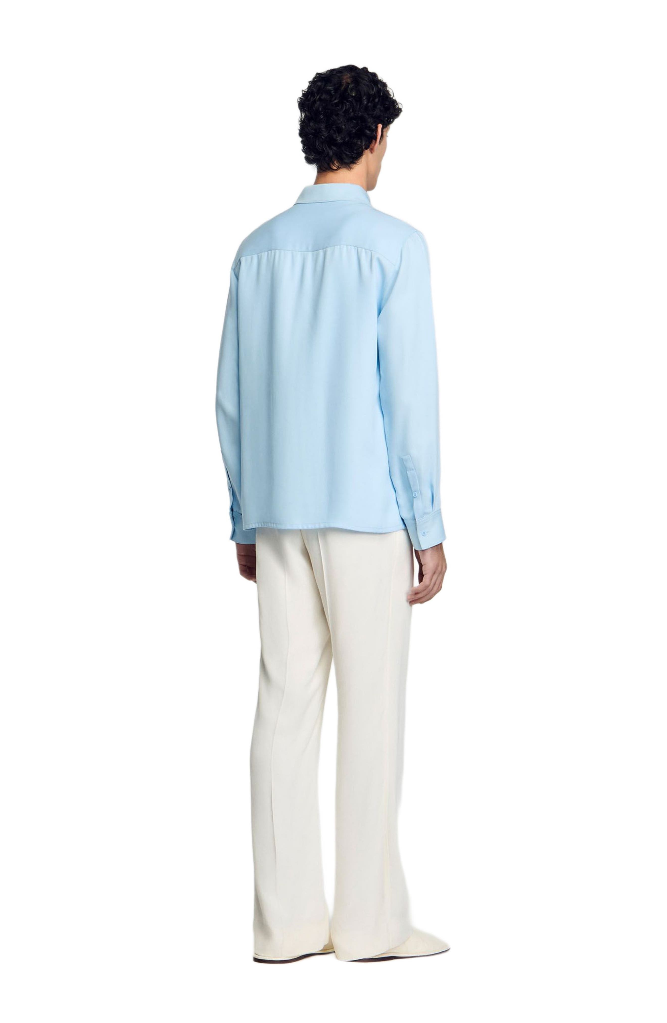 SANDRO Zip-up shirt in Blue Sky at Nordstrom - 2