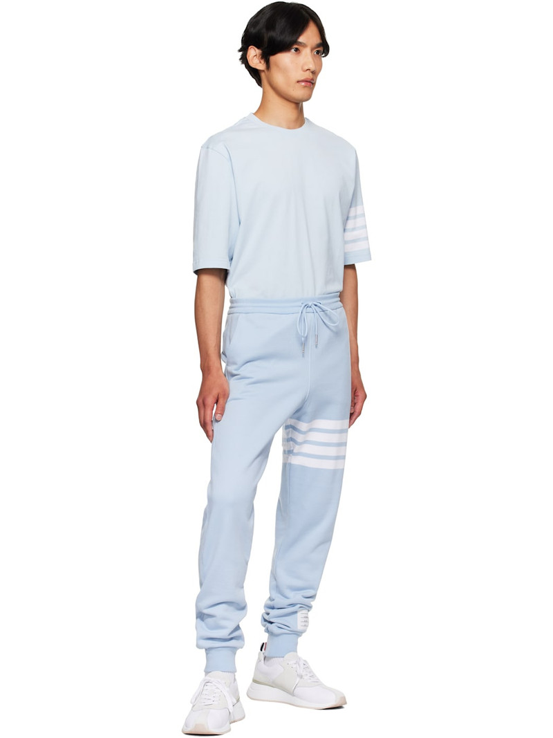 Thom Browne Blue Classic Loopback 4-Bar Sweatpants outlook