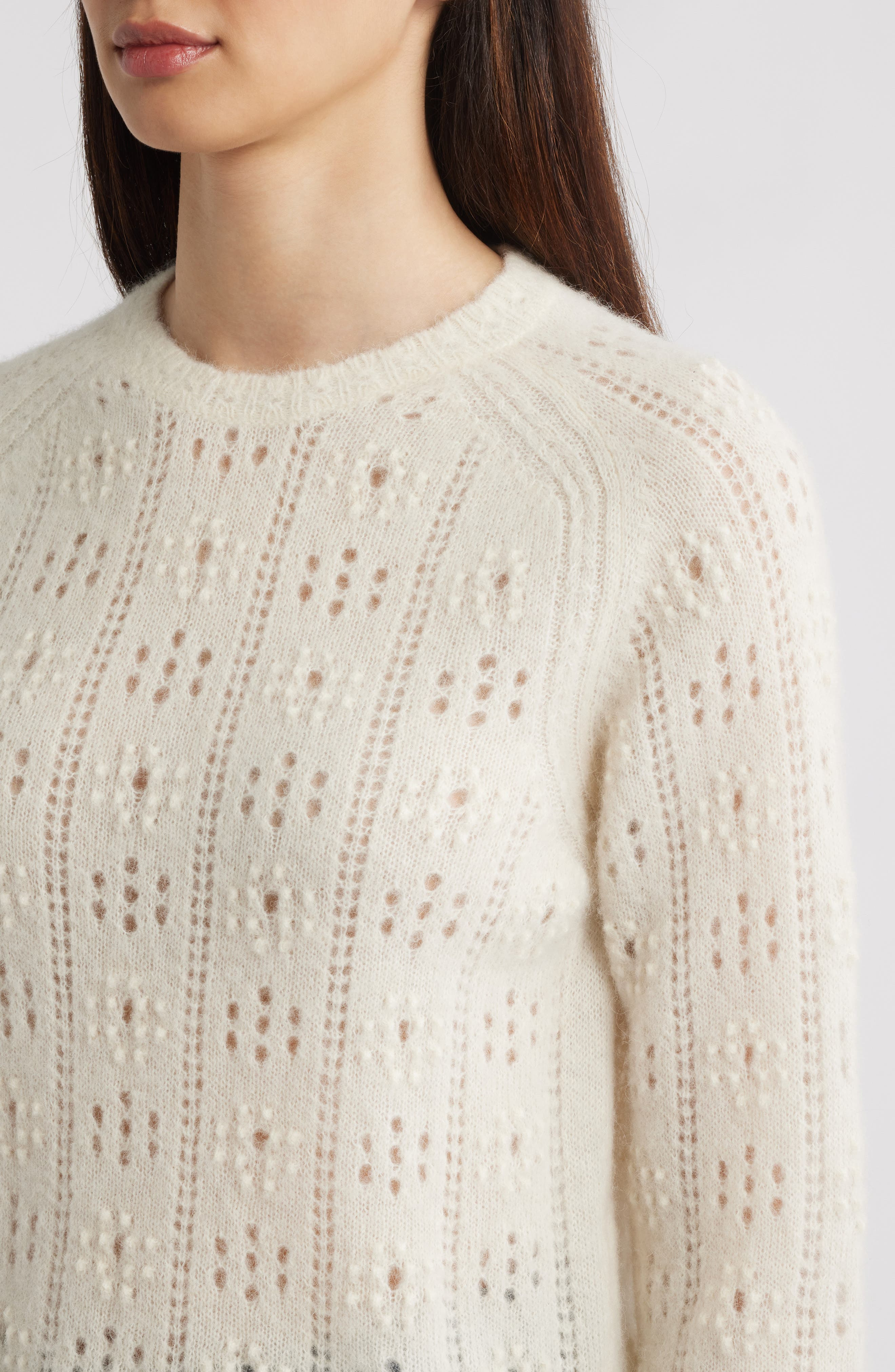 DÔEN Emiliana Open Stitch Sweater in Ivory at Nordstrom - 4