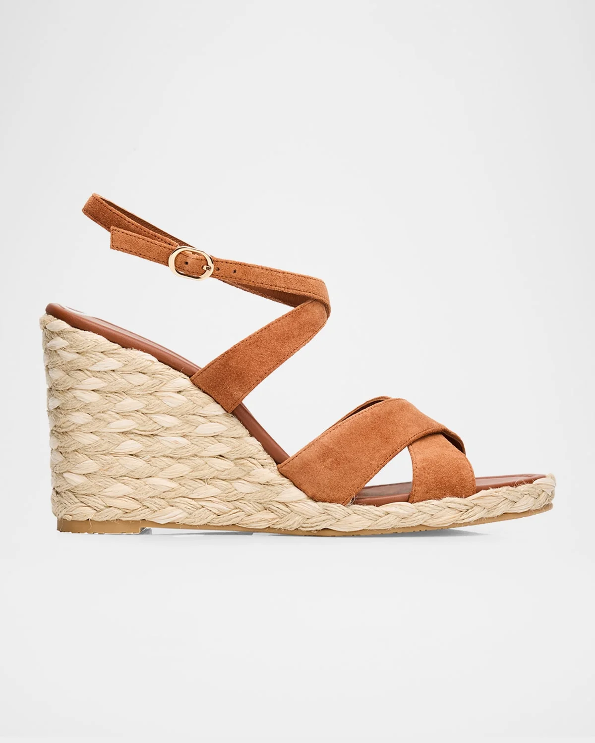 100mm Alyssa Suede Espadrille Wedge Sandals - 1