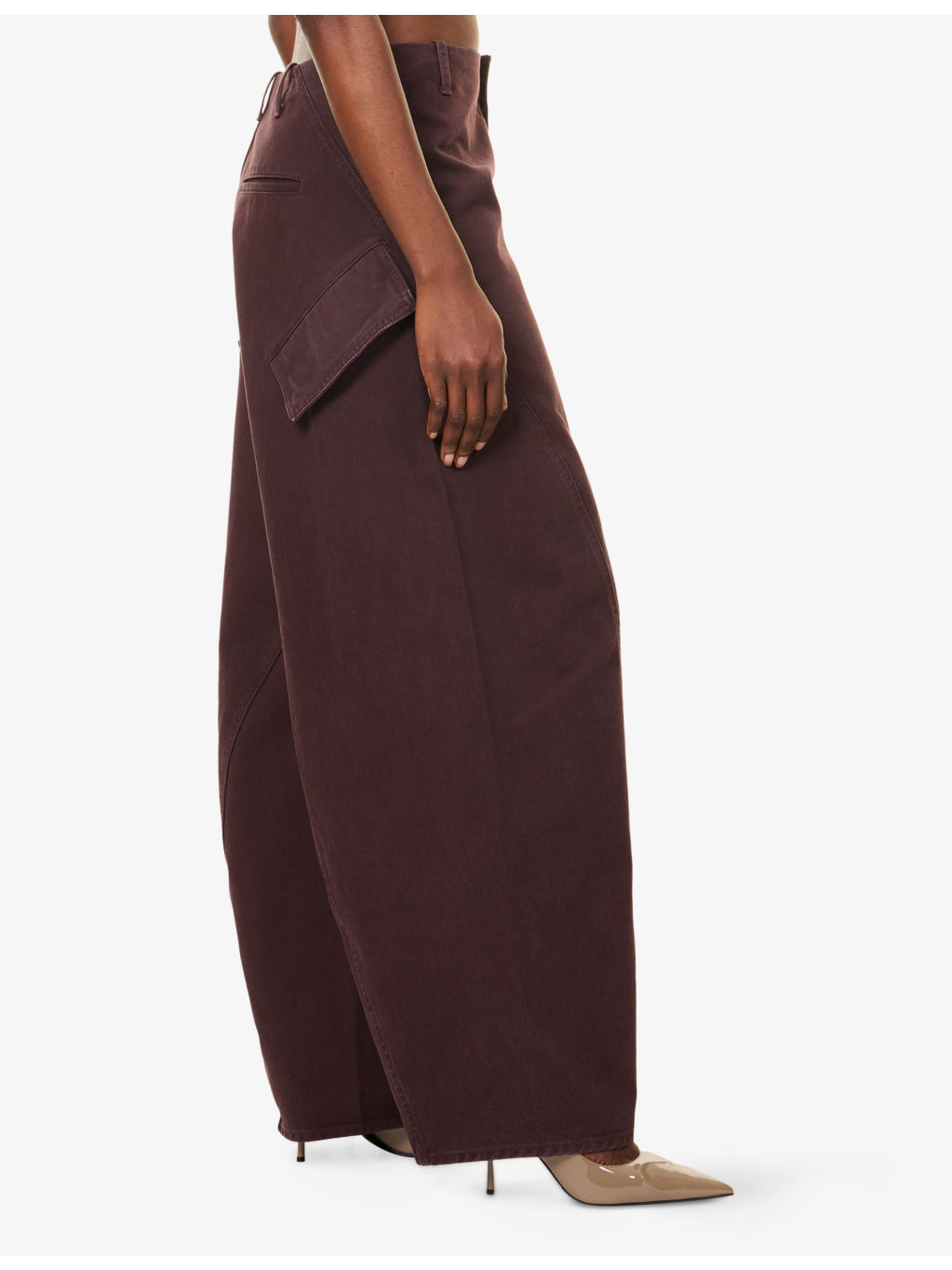 Cargo Barrel-Leg Cotton Trousers - 3
