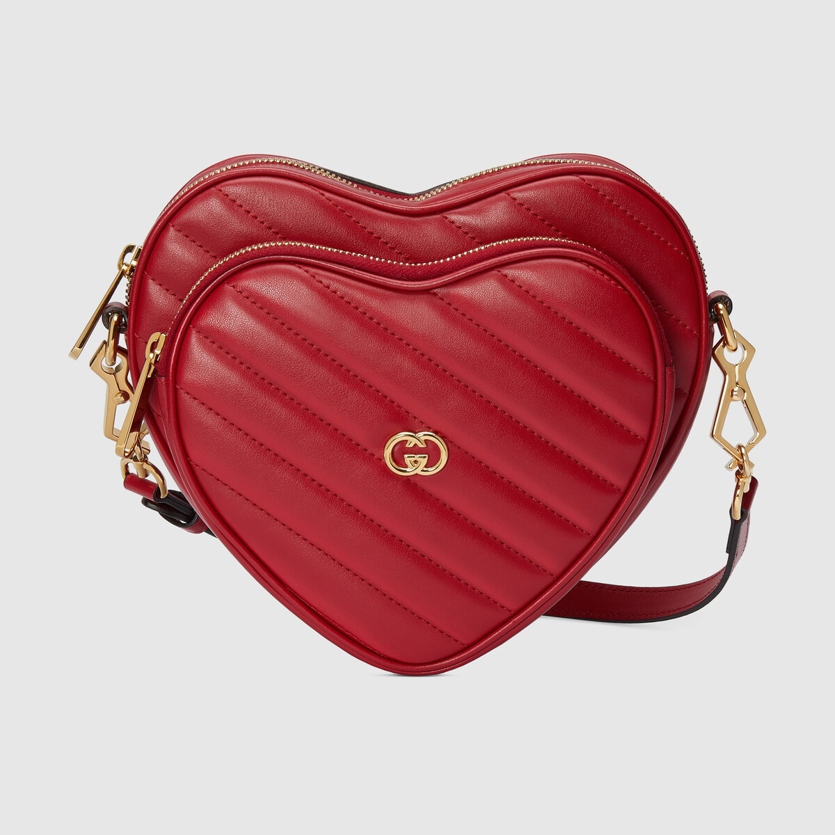 Interlocking G mini heart shoulder bag - 1