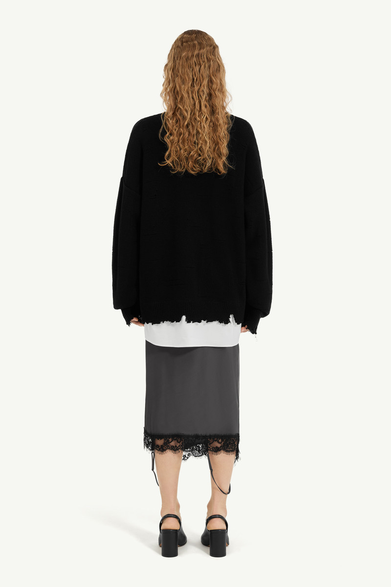 Distressed hem sweater 7