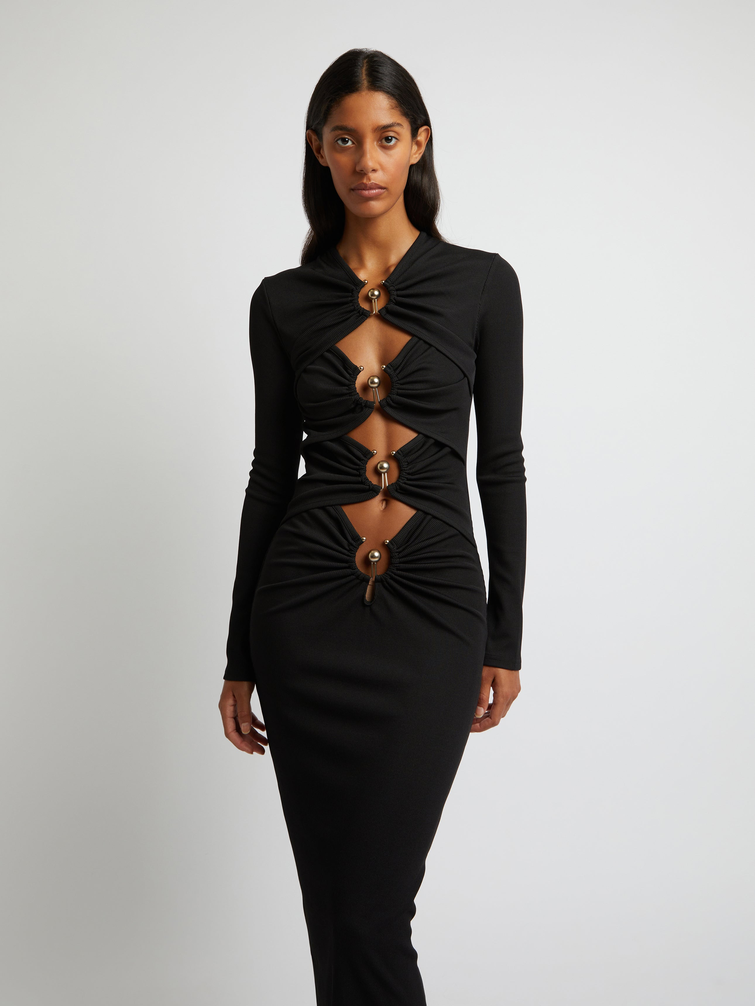Orbit Ruched Long Sleeve Dress - 2