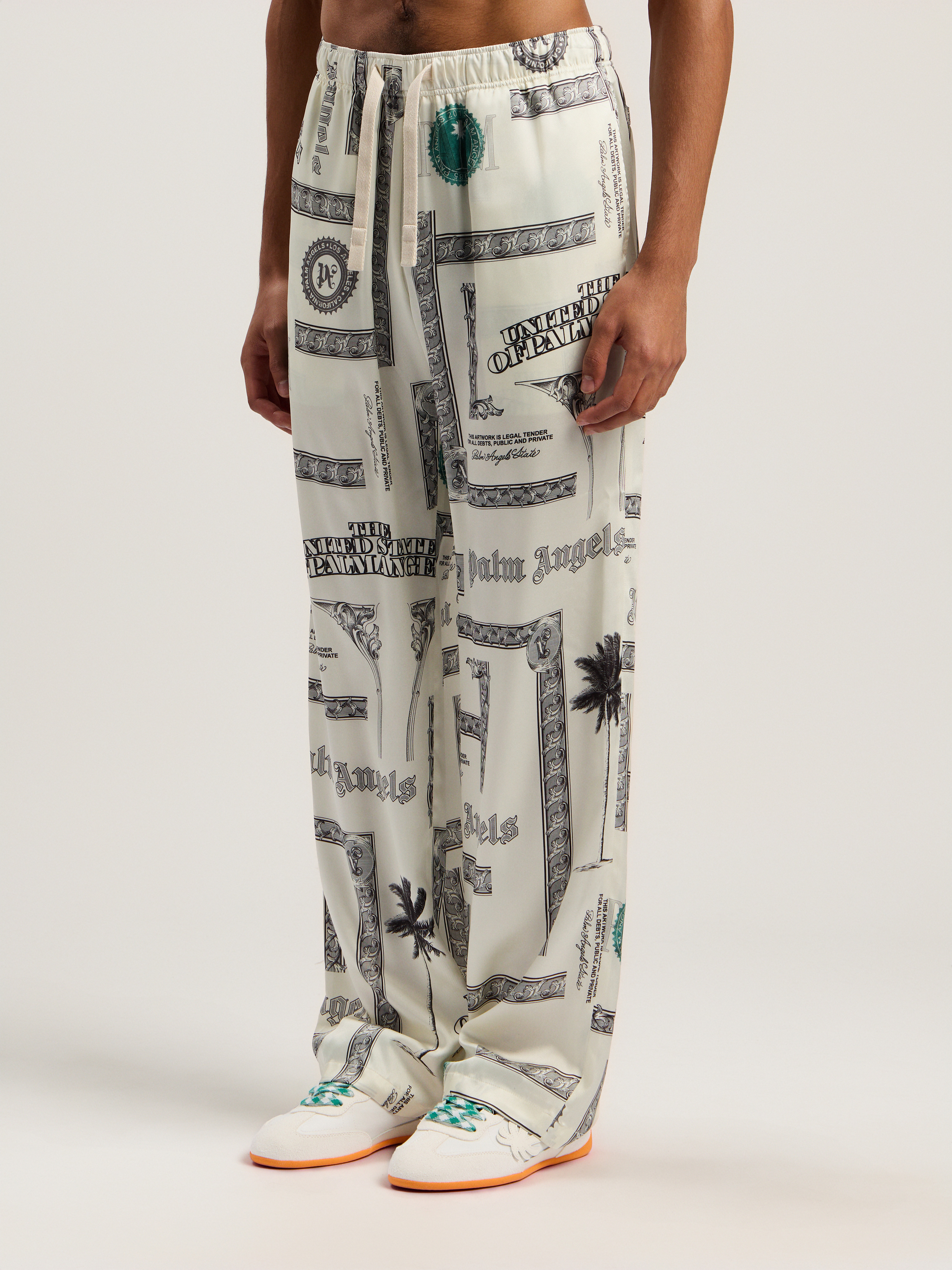Dollar Print Wide-Leg Pants - 4