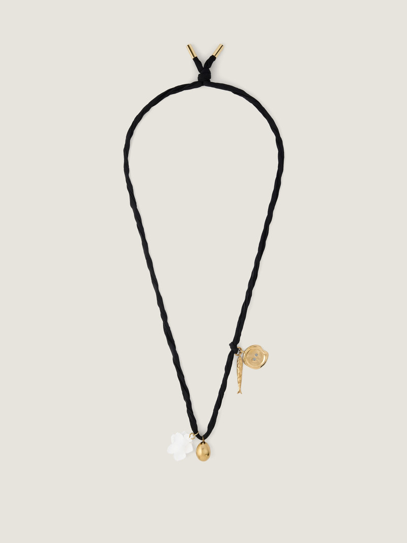 LUCKY CHARMS NECKLACE IN SILK, METAL AND ENAMEL 3