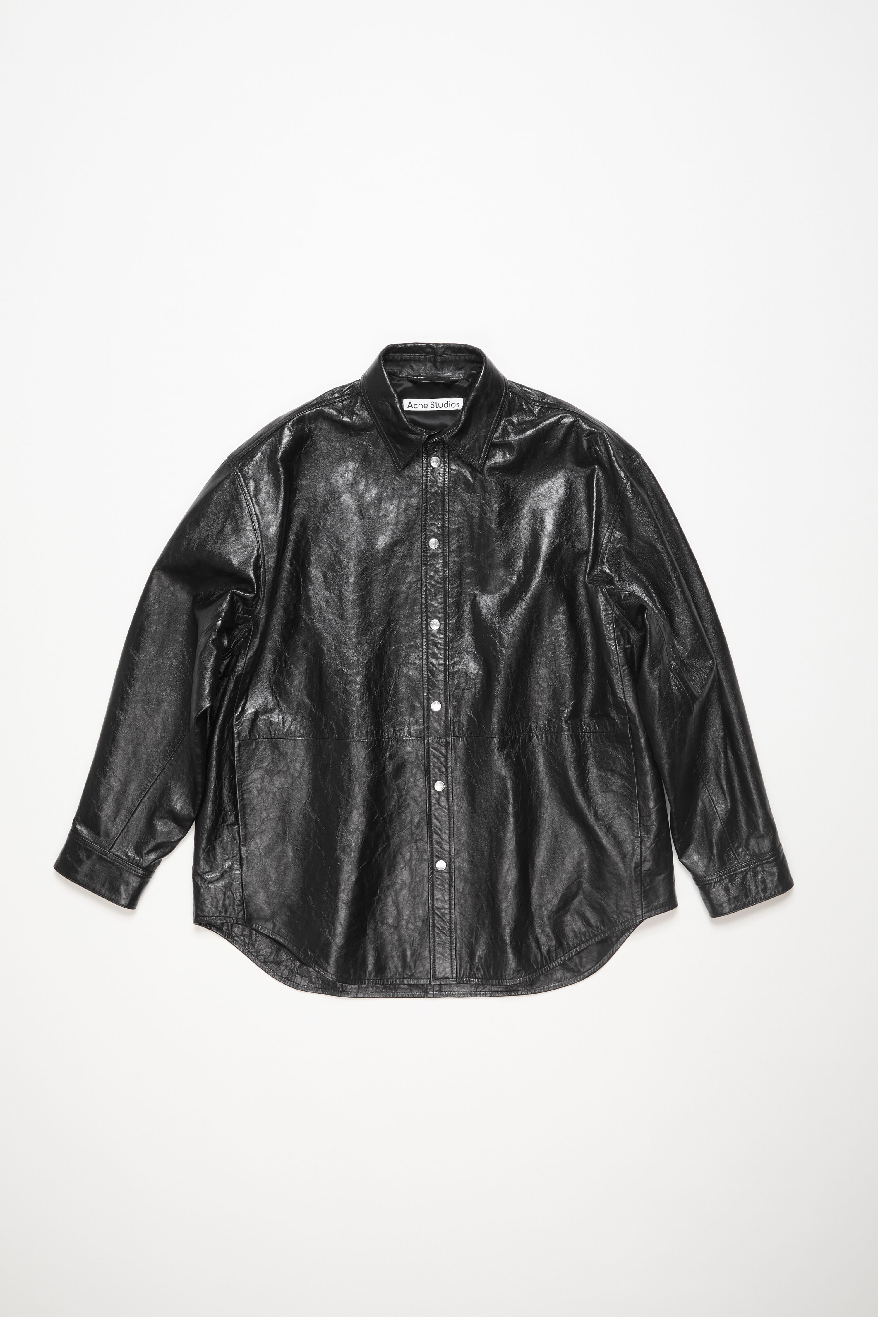 Leather shirt jacket - Black - 7