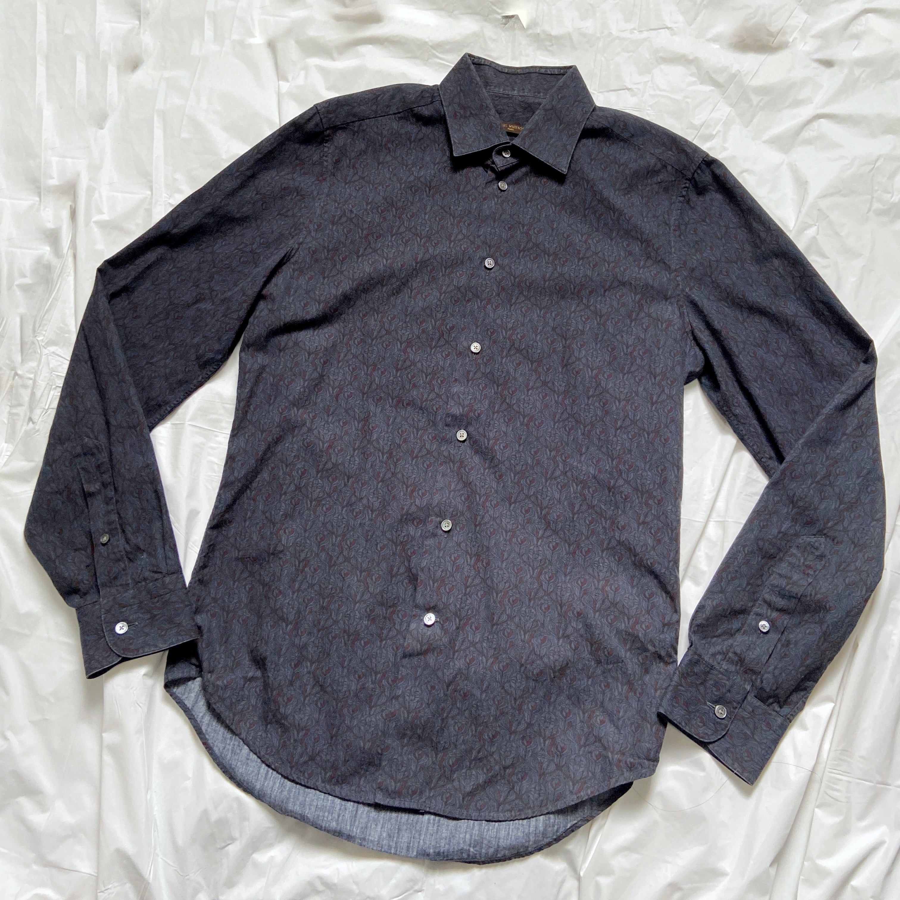 Louis Vuitton Fall 2010 Navy Monogram Button up Shirt - 5