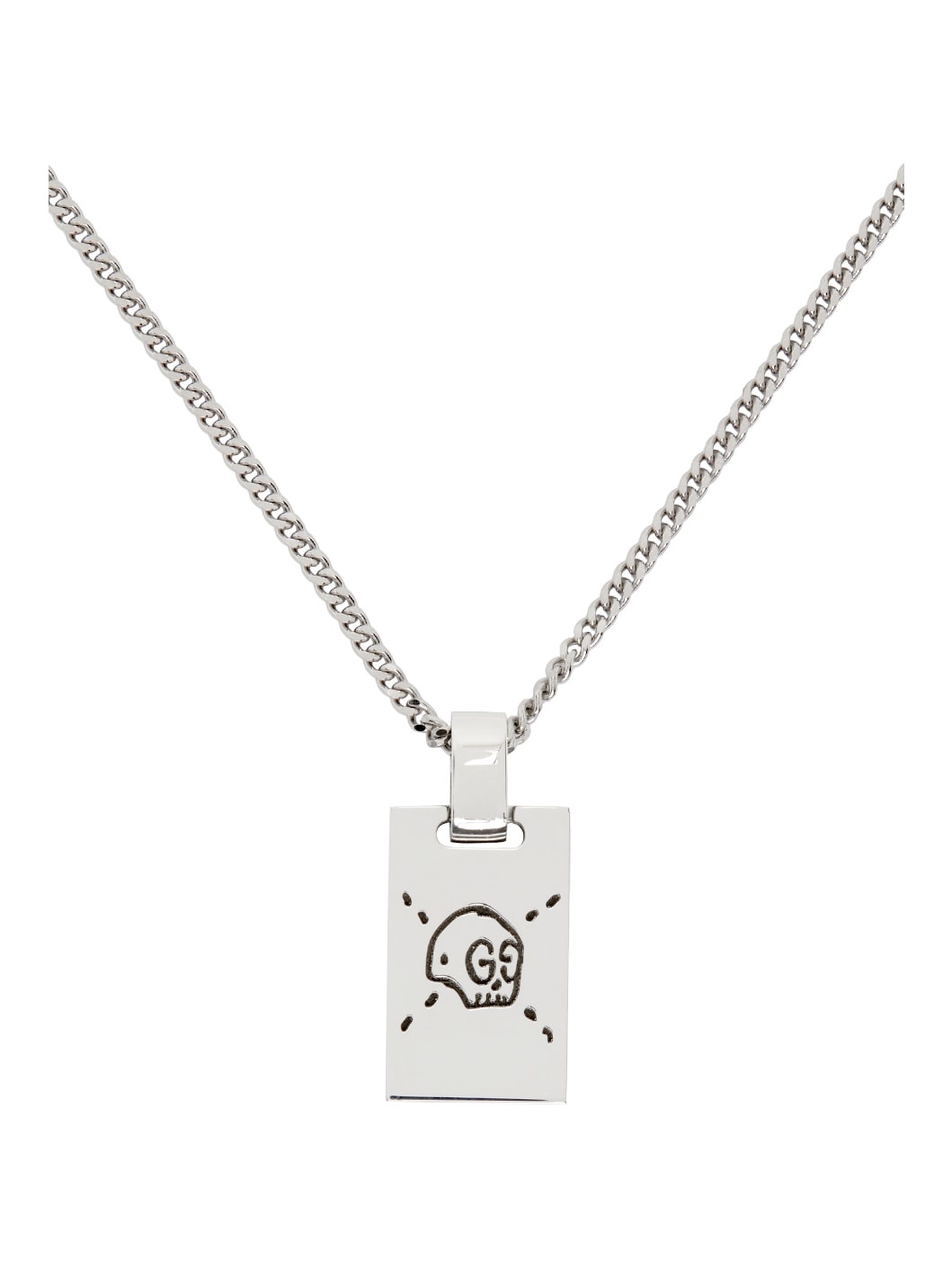 Silver Trouble Andrew Edition 'Guccighost' Necklace - 2